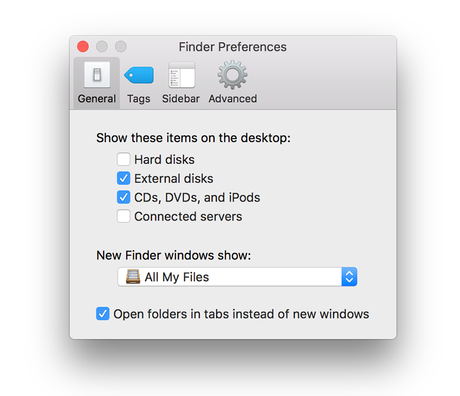 hiển thị ổ cứng ra desktop trên macbook