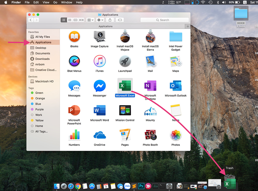xoá ứng dụng trên mac