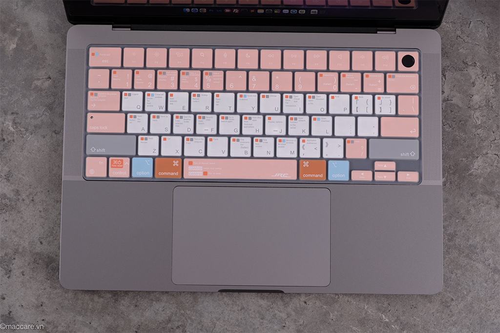 miếng phủ phím macbook pro 14inch, 16inch m1 màu cam san hô hãng jrc