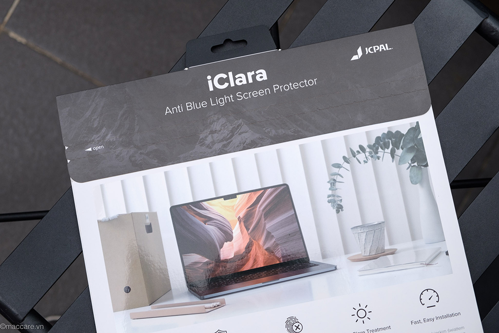 miếng dán màn hình macbook air m2 chống lóa, chống ánh sáng xanh jcpal iclara