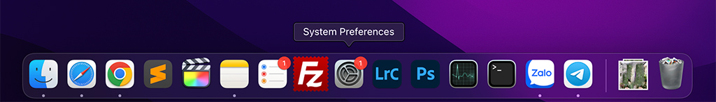 system preferences dock 