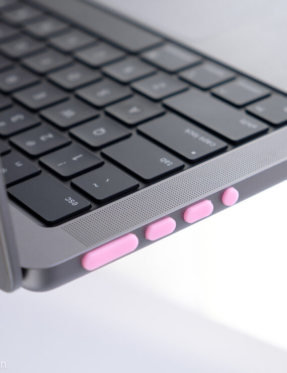bộ bảo vệ cổng kết nối macbook m1, m2 màu hồng