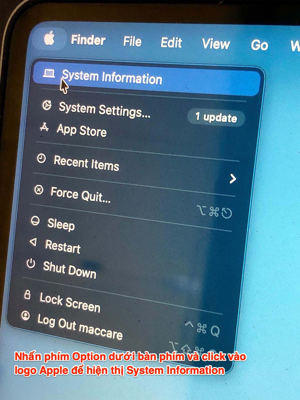 vào system information