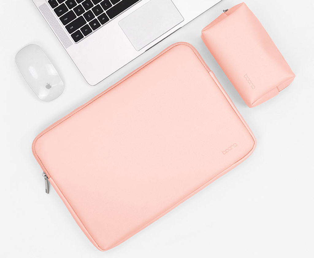 túi chống sốc macbook m1, m2, m3 màu hồng