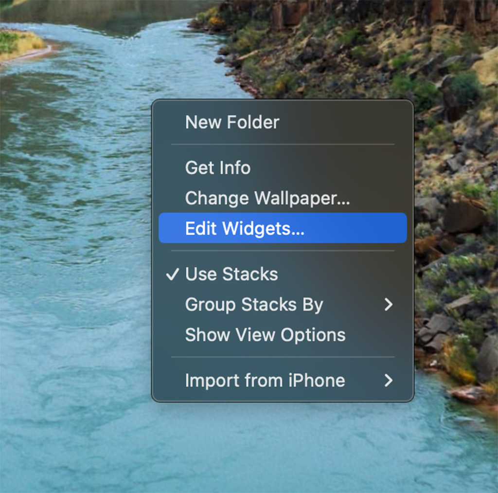 chỉnh sửa widget desktop macos sonoma