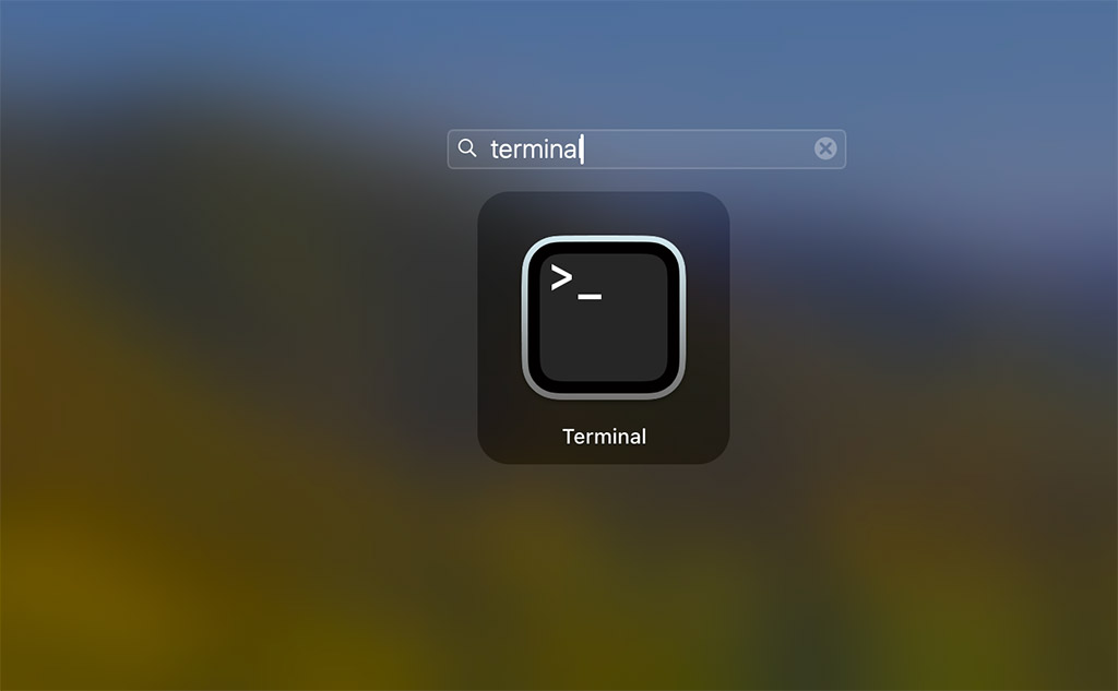 mở terminal từ launchpad