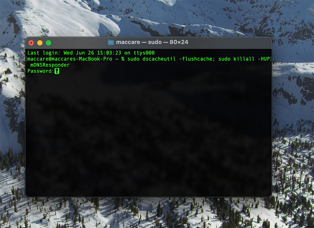 xoá dns cache trên macos