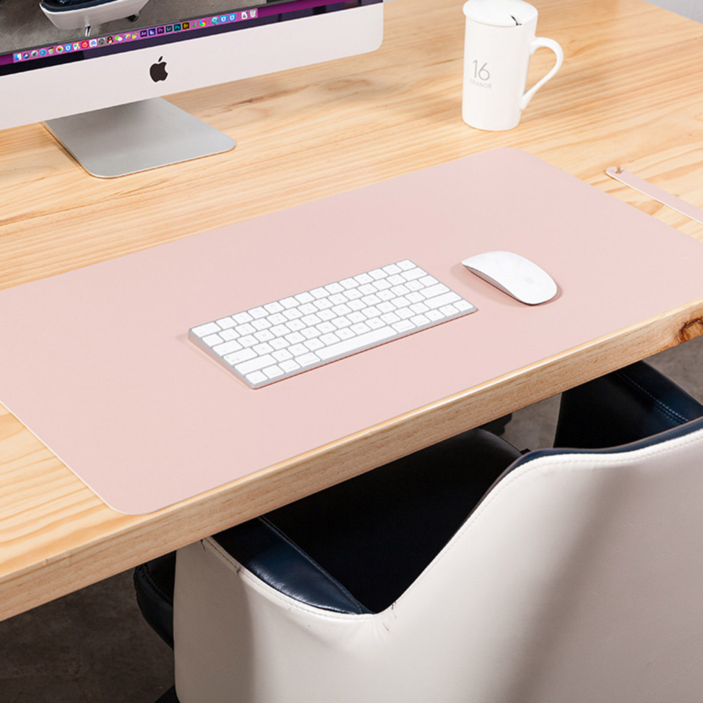thảm da trải bàn làm việc bằng da pu màu hồng nhạt