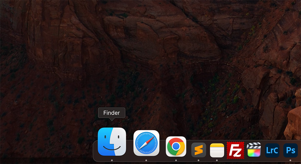 truy cập finder từ thanh dock macos