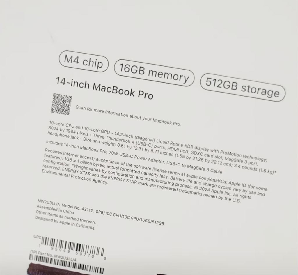 rò rỉ macbook pro m4 14inch