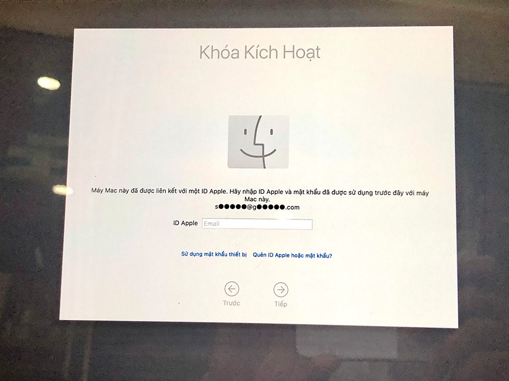 macbook dính icloud ẩn sẽ hiện thị như thế nào