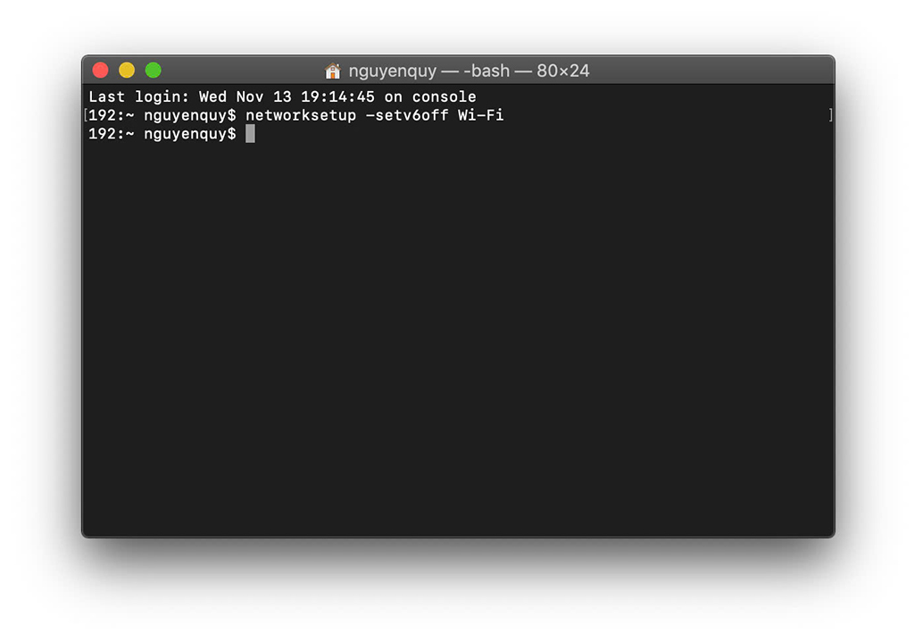 tắt ipv6 trên macos qua terminal