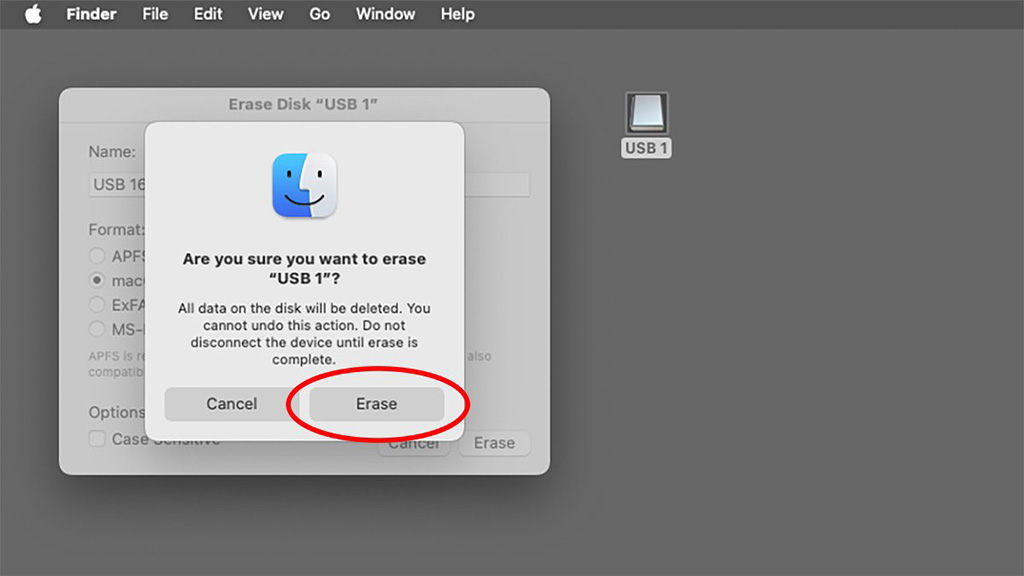 erase disk usb trên macos sequoia