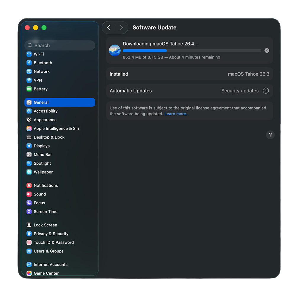 macOS Tahoe 26.4 chính thức: tab Safari nhỏ gọn, giới hạn sạc pin và nhiều tính năng khác 1 macos 26.4 chính thức từ apple