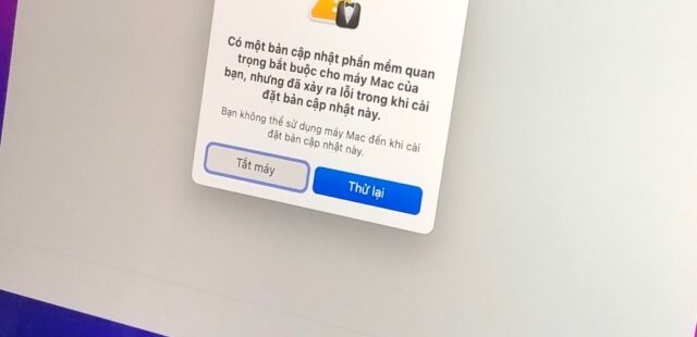 Lỗi “có một bản cập nhật phần mềm quan trọng bắt buộc cho máy mac của bạn”